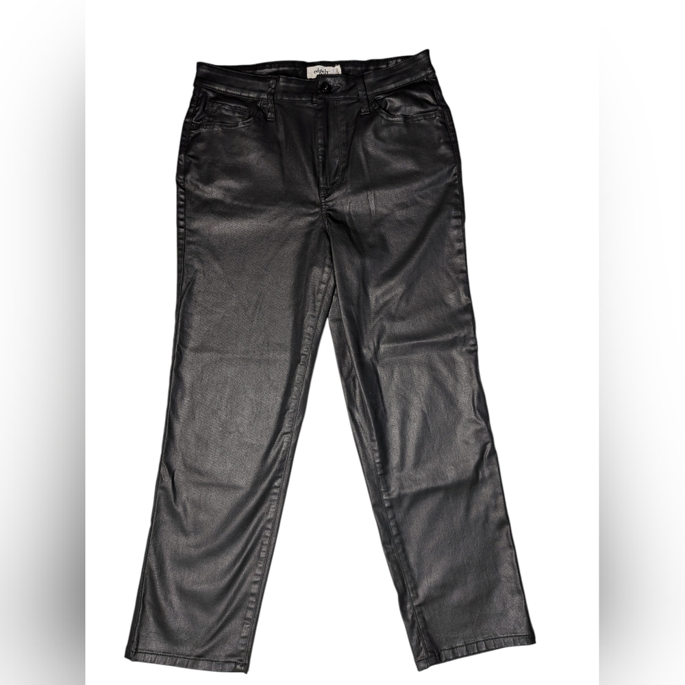 Black Faux Leather Pants Women's 12